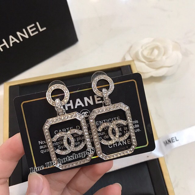 Chanel專櫃新款飾品耳環 香奈兒方形酒瓶耳釘 zgb1365